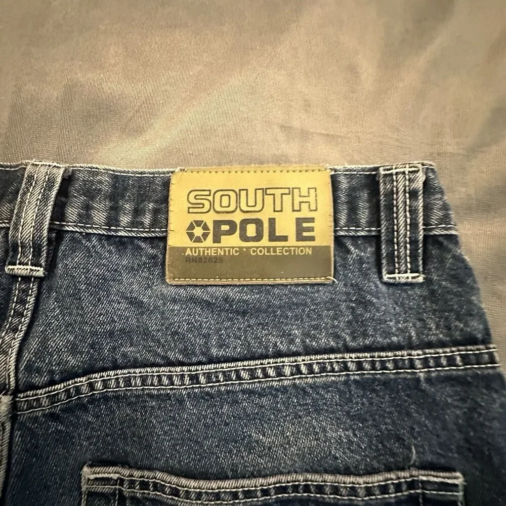 Vintage Southpole Shorts Mens 34 Cut Off Jorts Faded Denim Y2K Skater Distressed